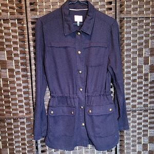 Joules Dark Utility Jacket with Gold Accents